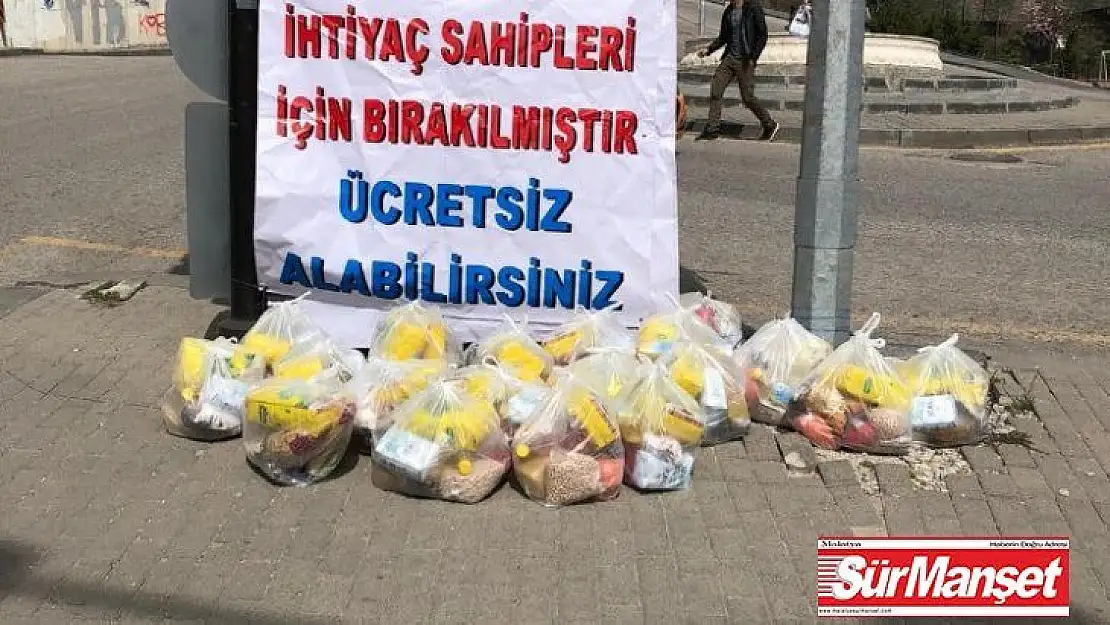 Hayırsever ihtiyaç sahipleri için 9 noktaya 500 adet yardım paketi bıraktı