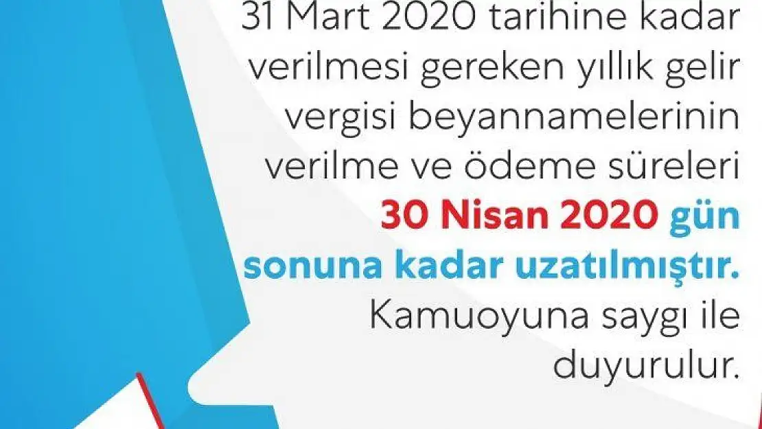 Hazine ve Maliye Bakanlığı, yıllık gelir vergisi beyanname verilme ve ödeme süresini uzattı