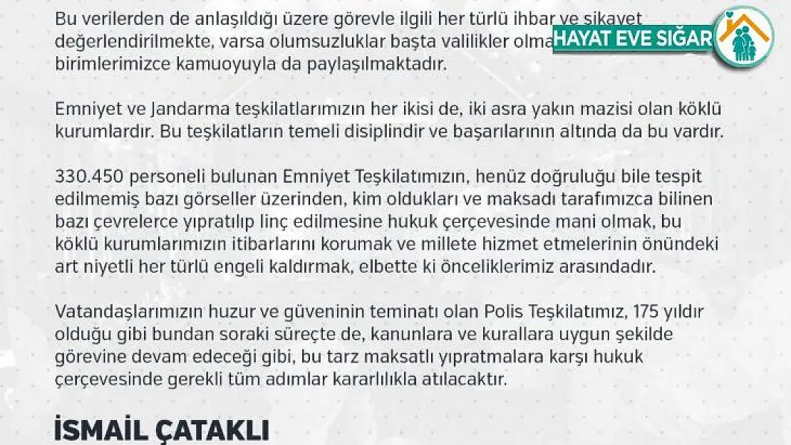 İçişleri'nden emniyet teşkilatına karşı yapılan 'Provokatif Kampanya' ile ilgili açıklama