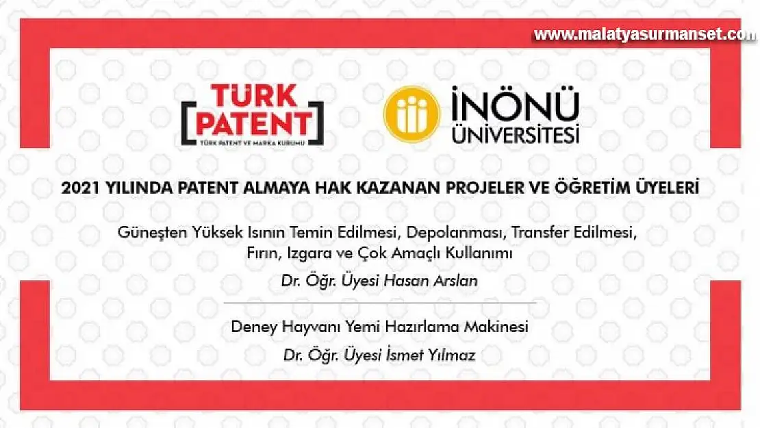 İki bilimsel araştırma projelerine patent