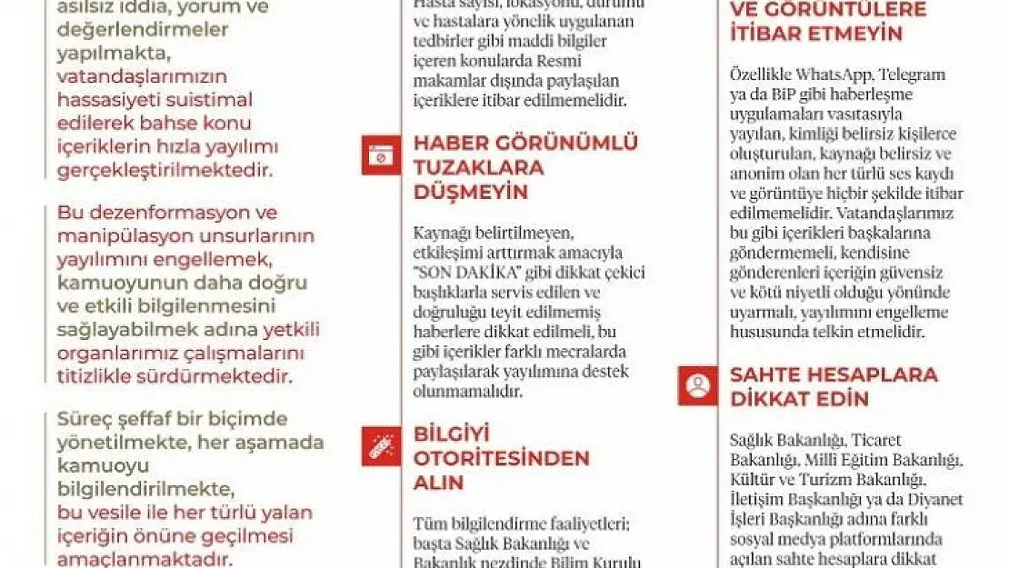 İletişim Başkanlığından sosyal medyadan korona virüs takibiyle ilgili açıklama