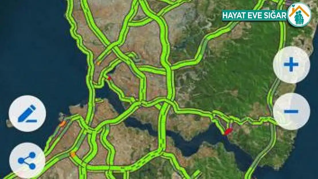 İstanbul'da sokağa çıkma yasağı öncesi trafik yoğunluğu yüzde 1 olarak ölçüldü