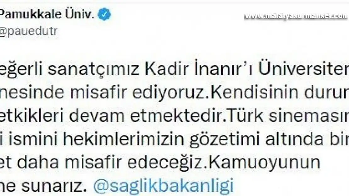 Kadir İnanır'ın sağlık durumuyla ilgili ilk açıklama