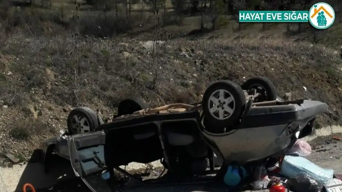 Kastamonu'da menfeze çarpan otomobil takla attı: 1 ölü, 1 yaralı