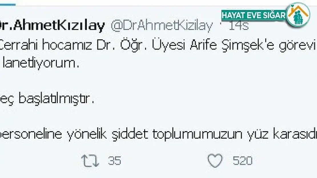 Kızılay, doktora saldırıyı kınadı