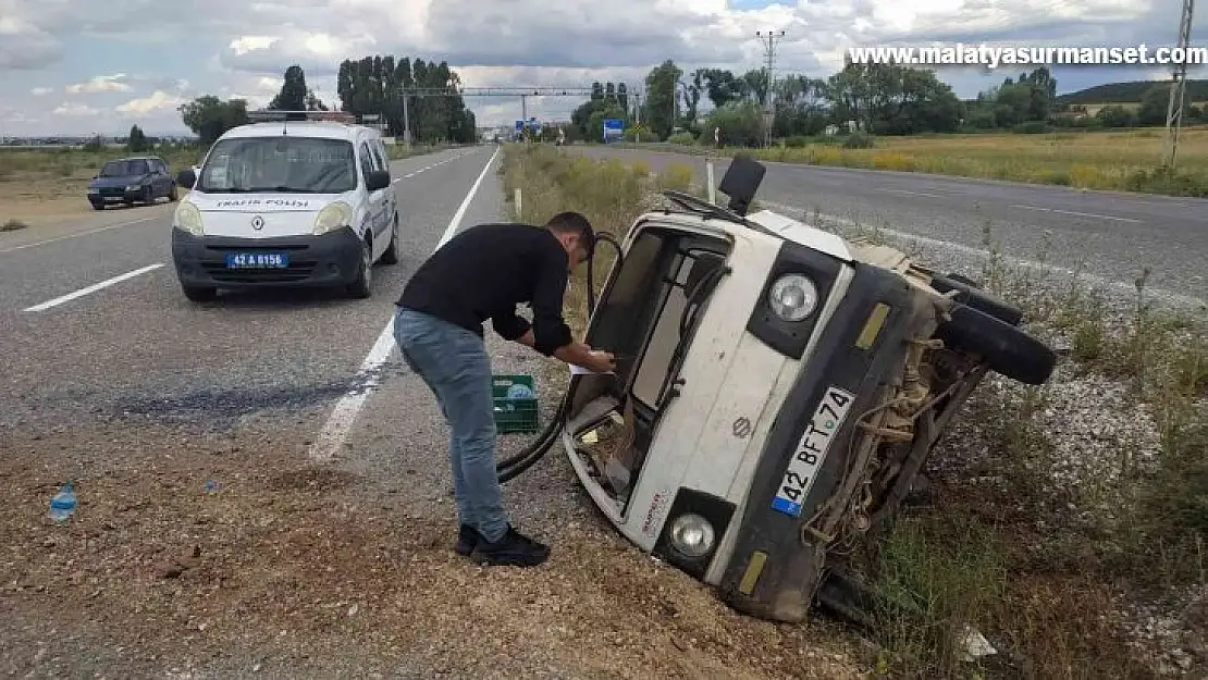 Kontrolden çıkan kamyonet devrildi: 1 yaralı