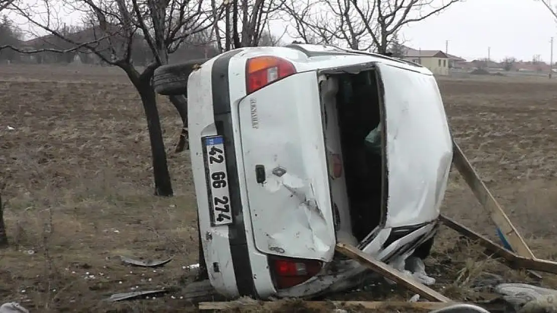 Konya'da otomobil devrildi: 1 ölü, 1 yaralı