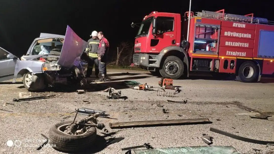 Köşk'te iki araç kafa kafaya çarpıştı  1 ölü, 2 yaralı