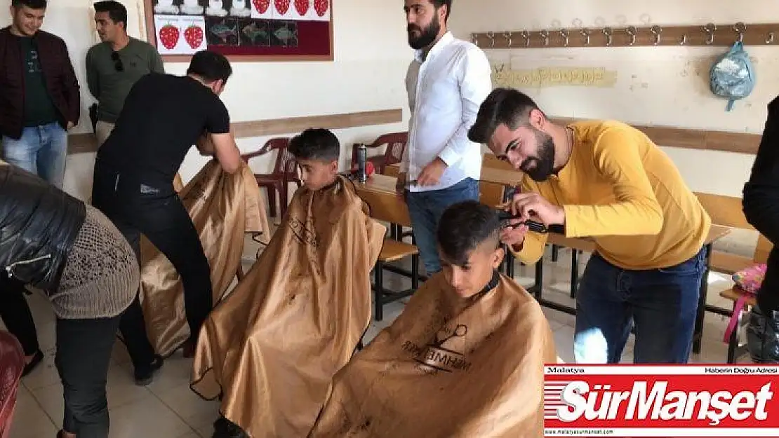 Köy okullarındaki çocuklara ücretsiz saç bakımı