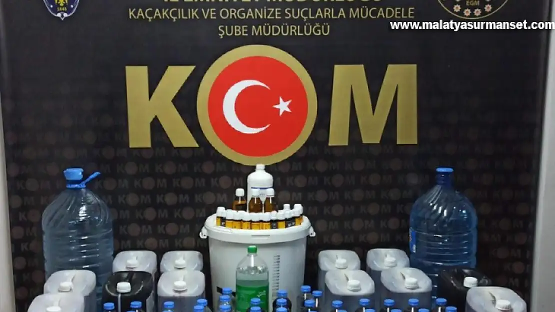 Malatya'da 128 litre sahte alkol ele geçirildi