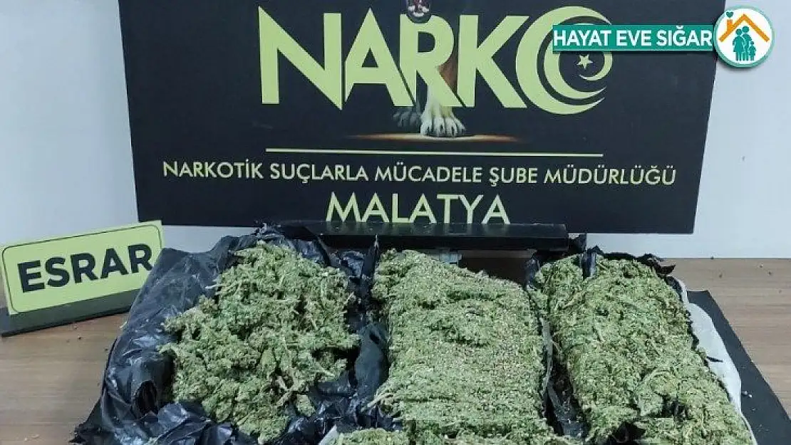 Malatya'da 3 kilo esrar ele geçirildi