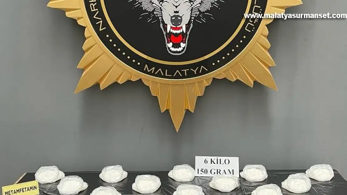 Malatya'da 6 kilo 150 gram metamfetamin ele geçirildi