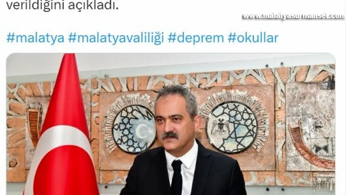 Malatya'da okullarda eğitime iki hafta ara verildi