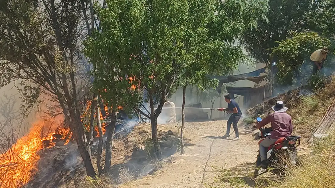 Malatya'da orman yangını Bir ev alevlerin içerisinde kaldı