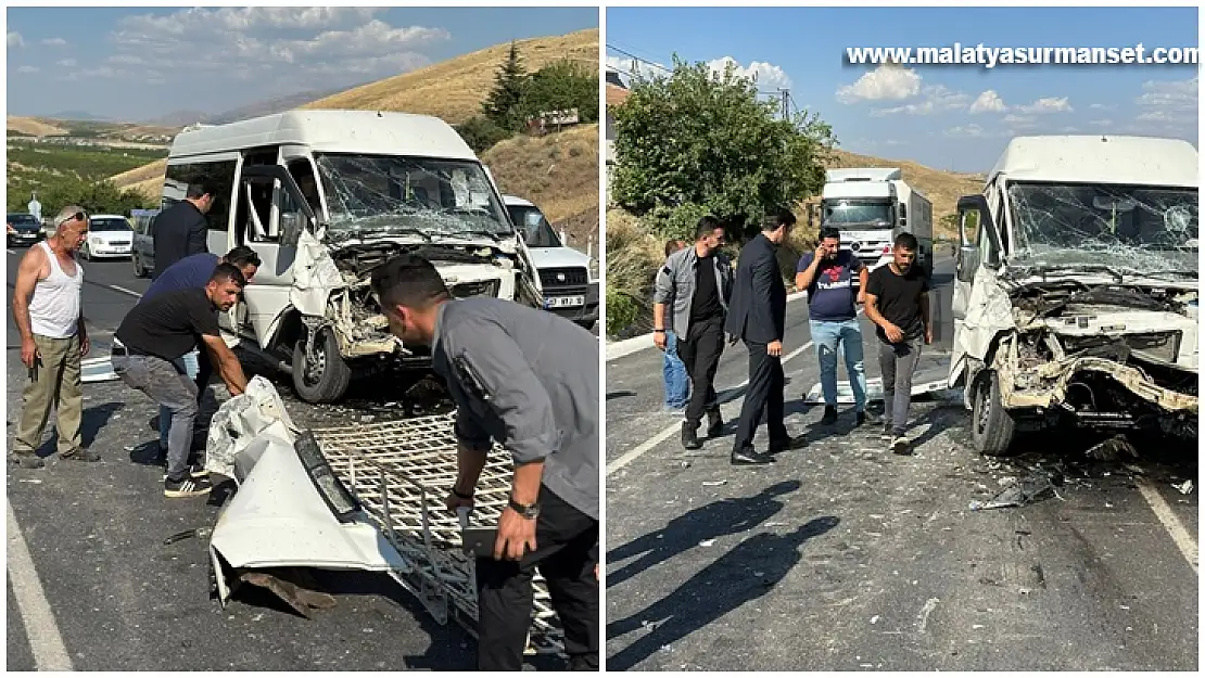 Malatya'da tır ile minibüs çarpıştı 1 kişi yaralandı