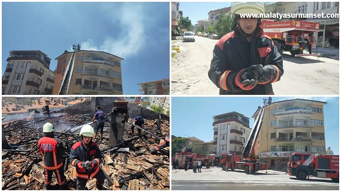 Malatya'da yangın çıkan çatıdaki güvercinler kurtarıldı