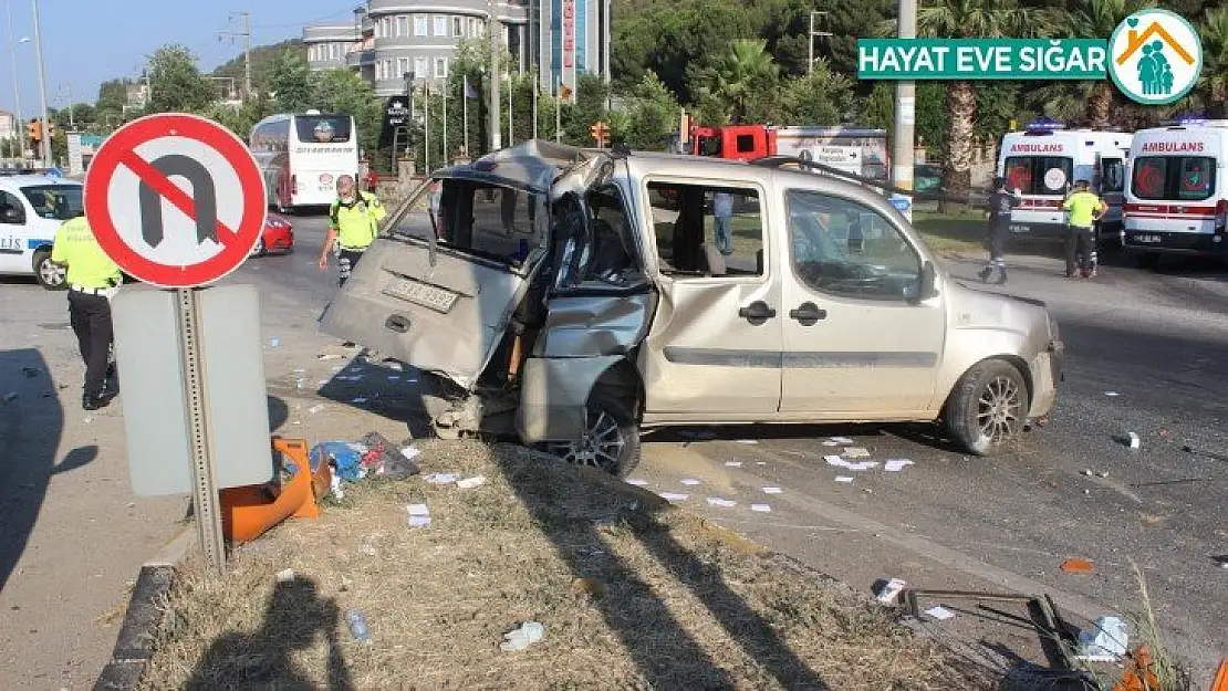 Manisa'da 3 araçlı zincirleme kaza: 2 yaralı
