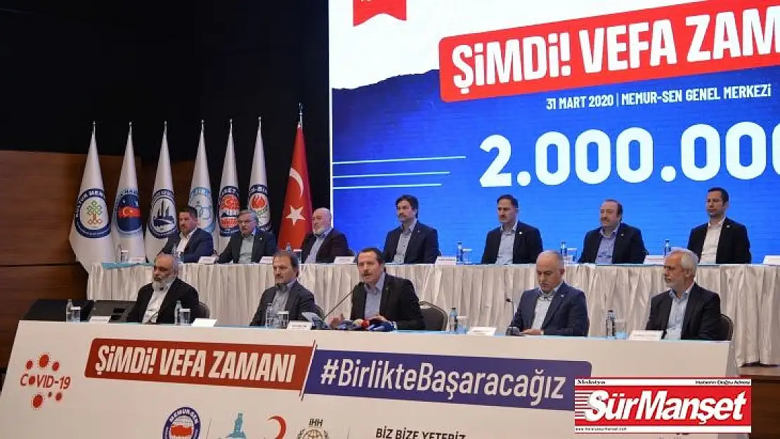 Memur-Sen'den Koronavirüsle Mücadele Kapsamında İhtiyaç Sahiplerine 2 Milyonluk TL'lik Destek