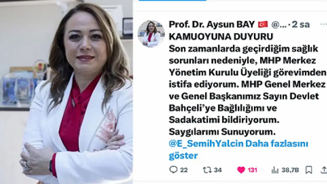 MHP MYK Üyesi Prof. Dr. Aysun Bay, Görevinden İstifa Etti