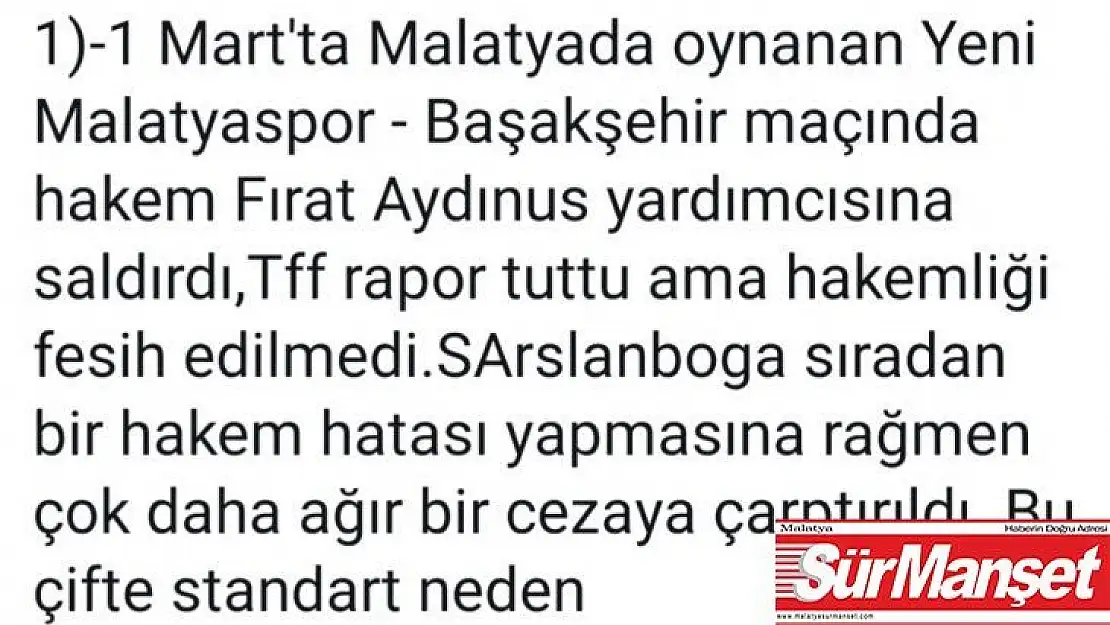 Milletvekili Fendoğlu'ndan Hakem Suat Arslanboğa'ya destek