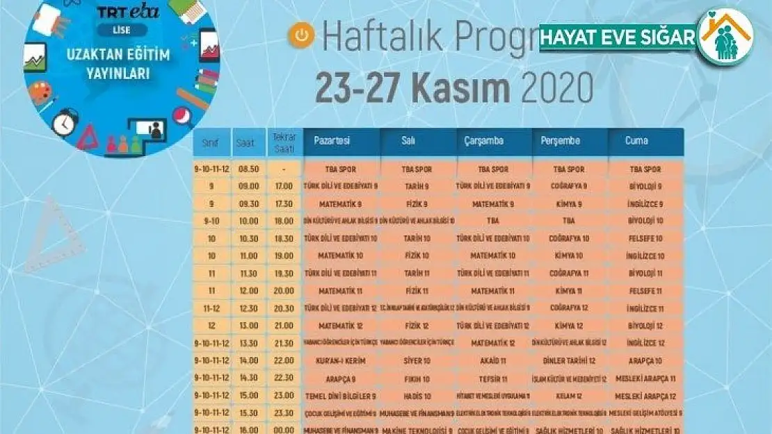 Milli Eğitim Bakanlığı ara tatil sonrası ilk haftanın programını paylaştı