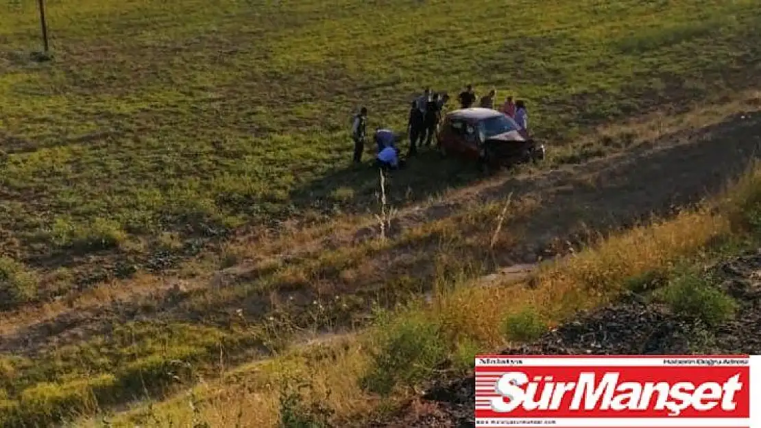 Nallıhan'da bir araç tarlaya uçtu: 3 yaralı