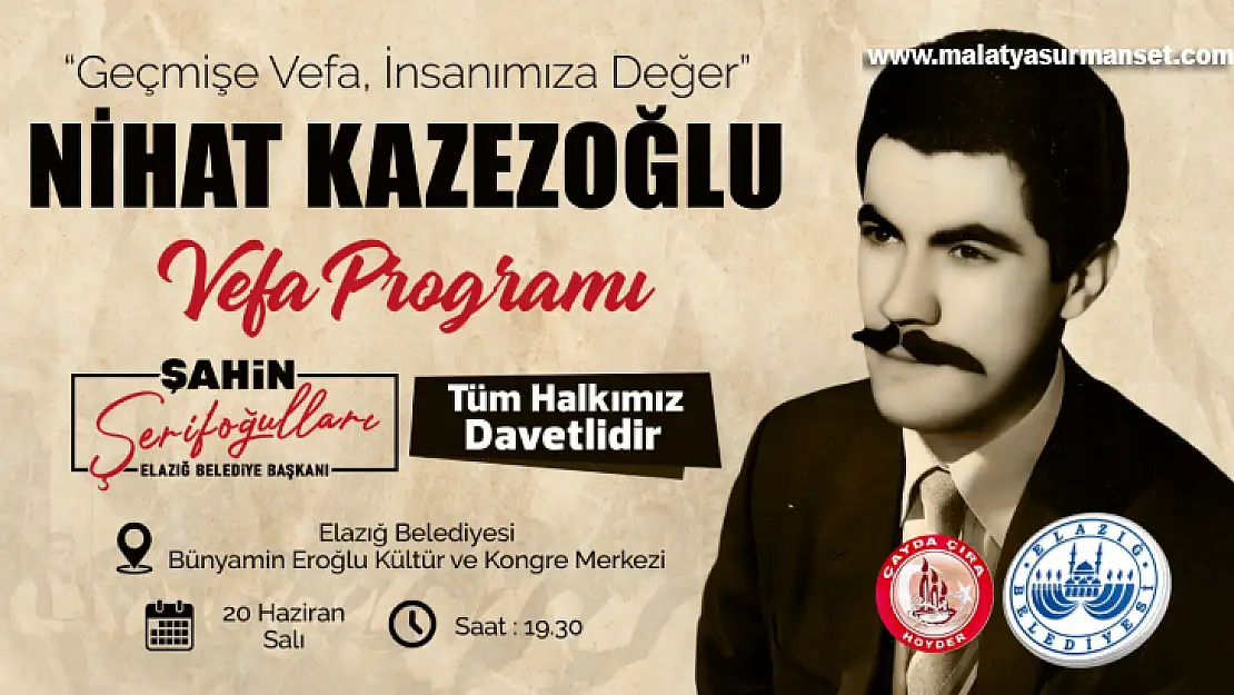 Nihat Kazezoğlu'na Vefa Programı Düzenleyecek