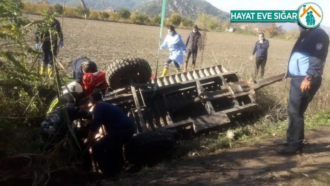 Ortaca'da traktör römorku devrildi: 1 ölü