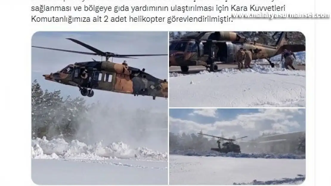 Otoyolda mahsur kalanlar için 2 helikopter tahsis edildi