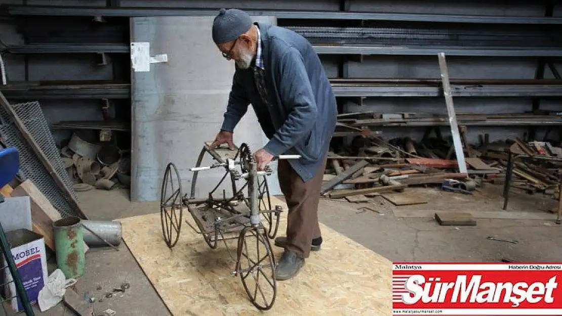 (Özel) 93 Yaşındaki Mehmet Dede, camiye gitmek için  bisiklet yaptı