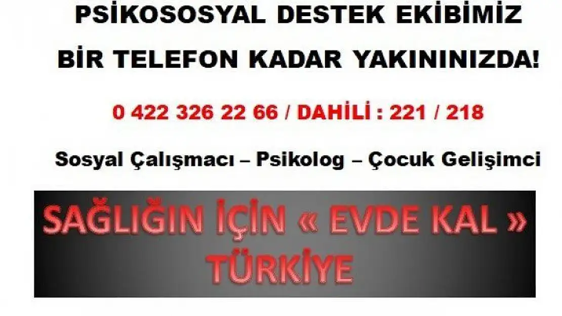 Psikososyal destek ekibi bir telefon kadar yakında