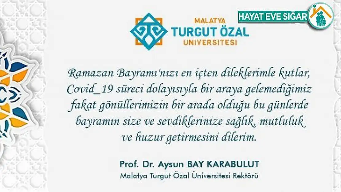 Rektör Karabulut'tan Ramazan Bayramı mesajı