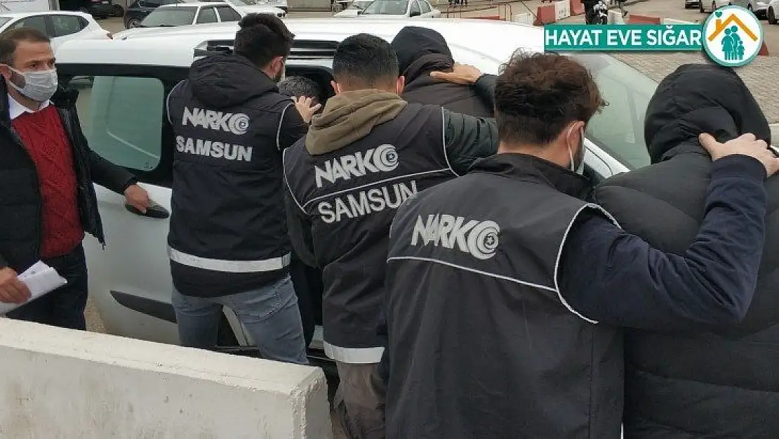 Samsun'da uyuşturucu ticaretinden 2 kişi tutuklandı, 3 kişi serbest