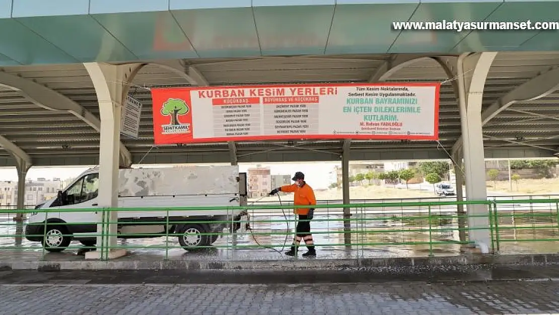 Şehitkamil'deki kurban kesim alanlarında hazırlıklar tamamlandı