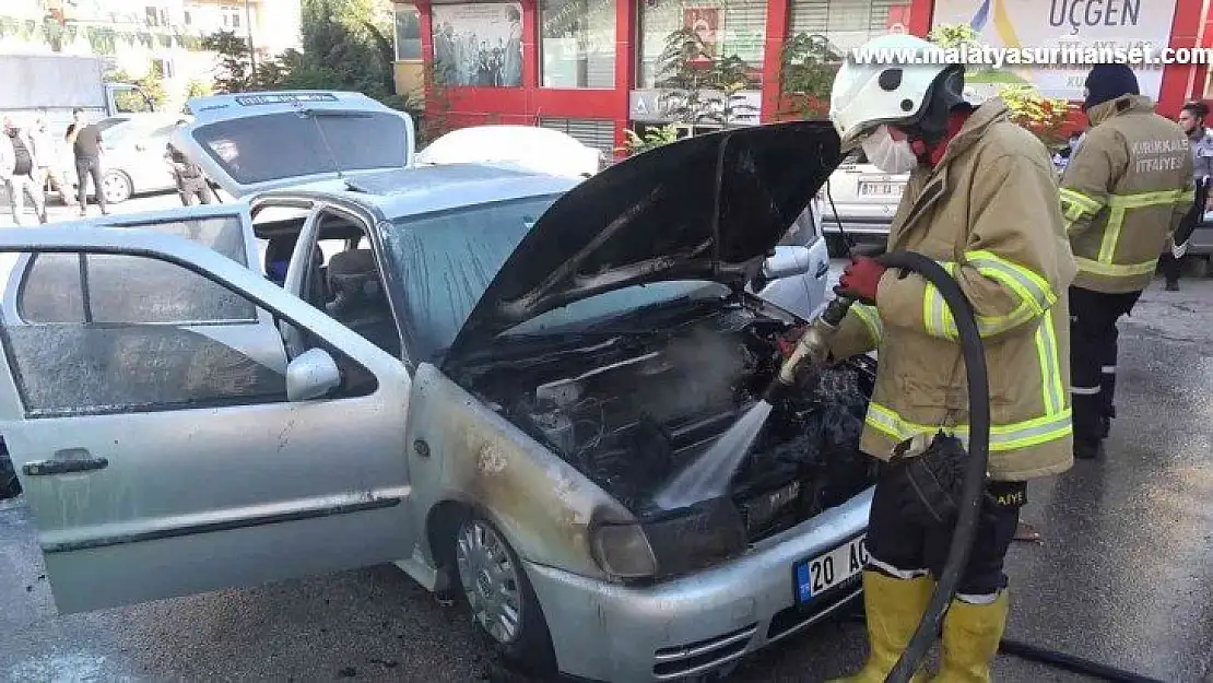 Seyir halindeki LPG'li otomobil alev aldı