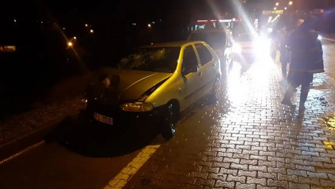 Seyir halindeki tıra çarpan otomobilin sürücüsü yaralandı