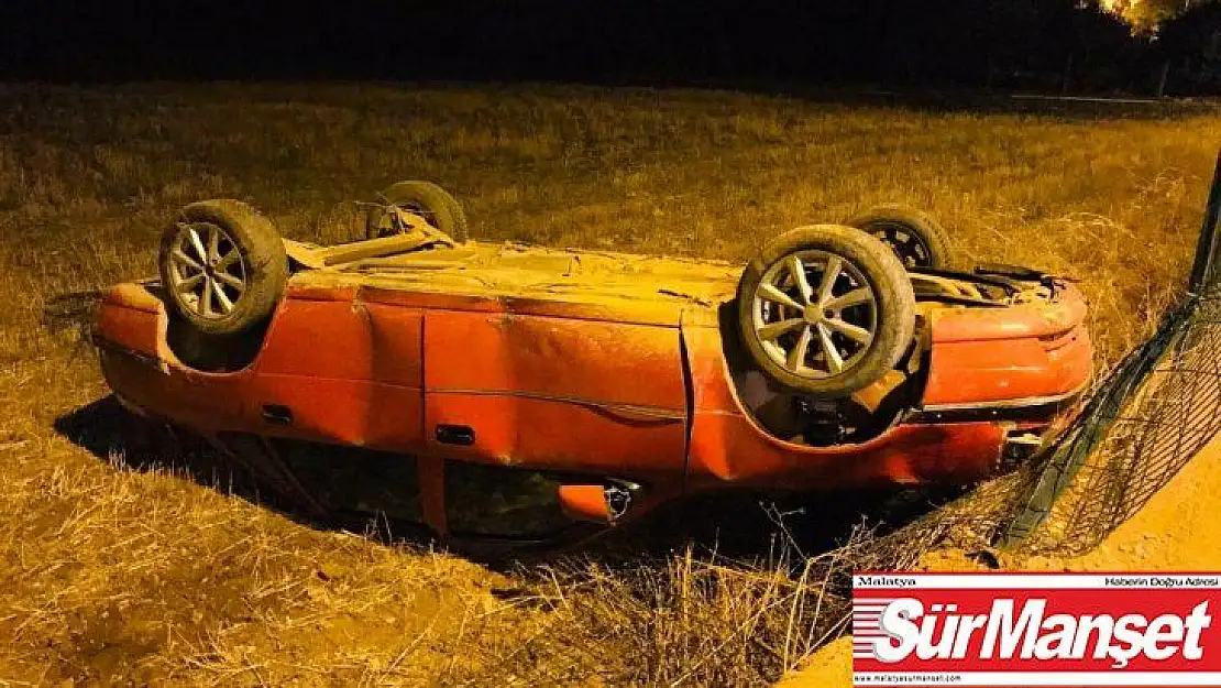 Takla atan otomobilden burnu kanamadan çıktı