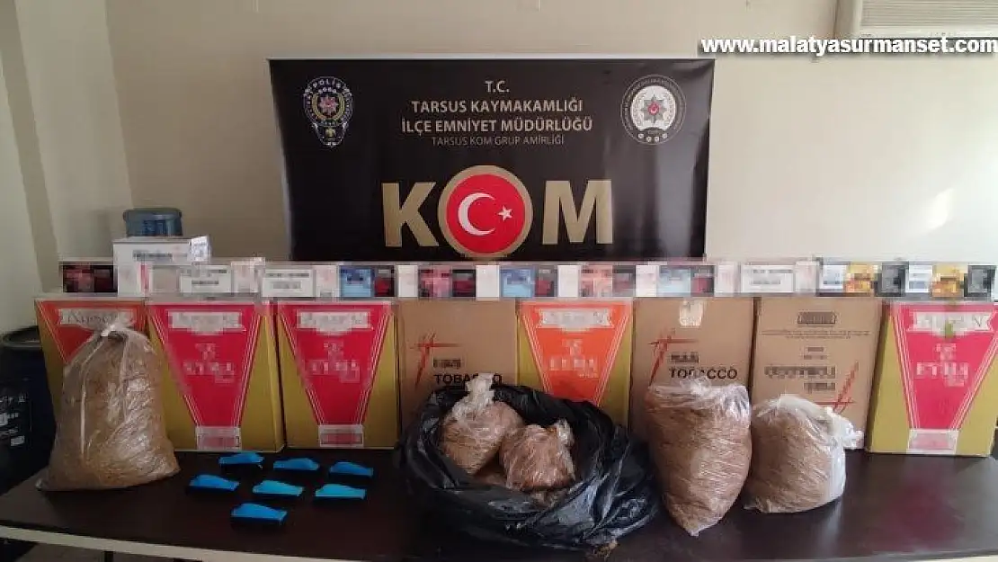 Tarsus'ta kaçak sigara ele geçirildi