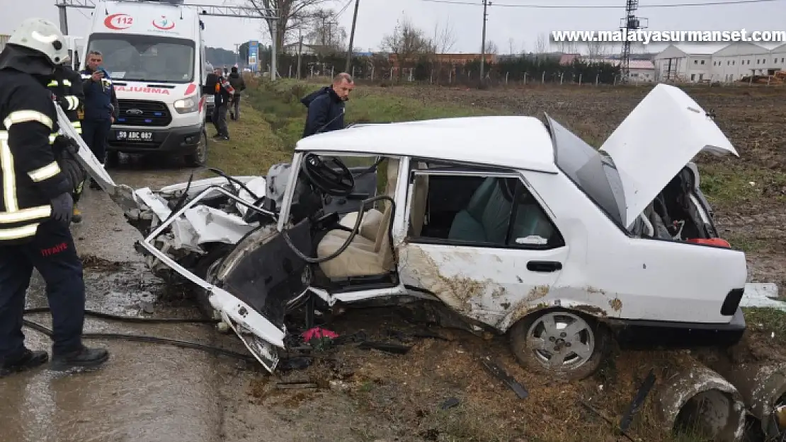 Tekirdağ'da otomobil takla attı: 1 yaralı