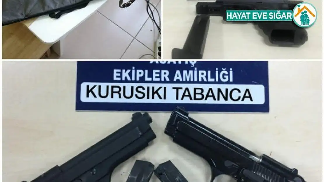 Tüfek ve tabancalar ele geçirildi