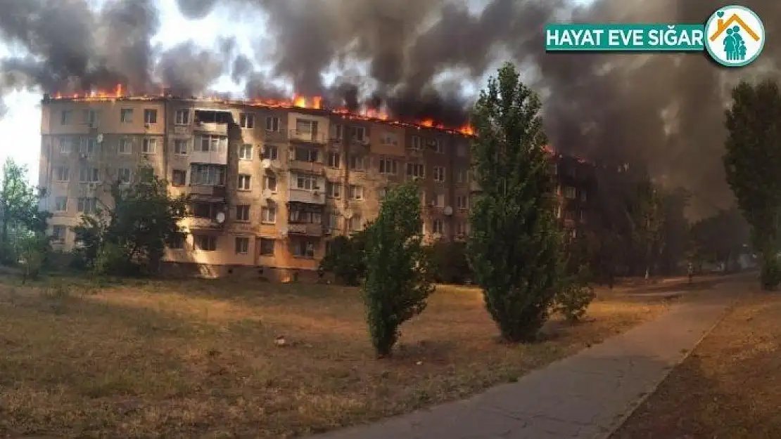 Ukrayna'da eşiyle tartışan kişi binayı ateşe verdi