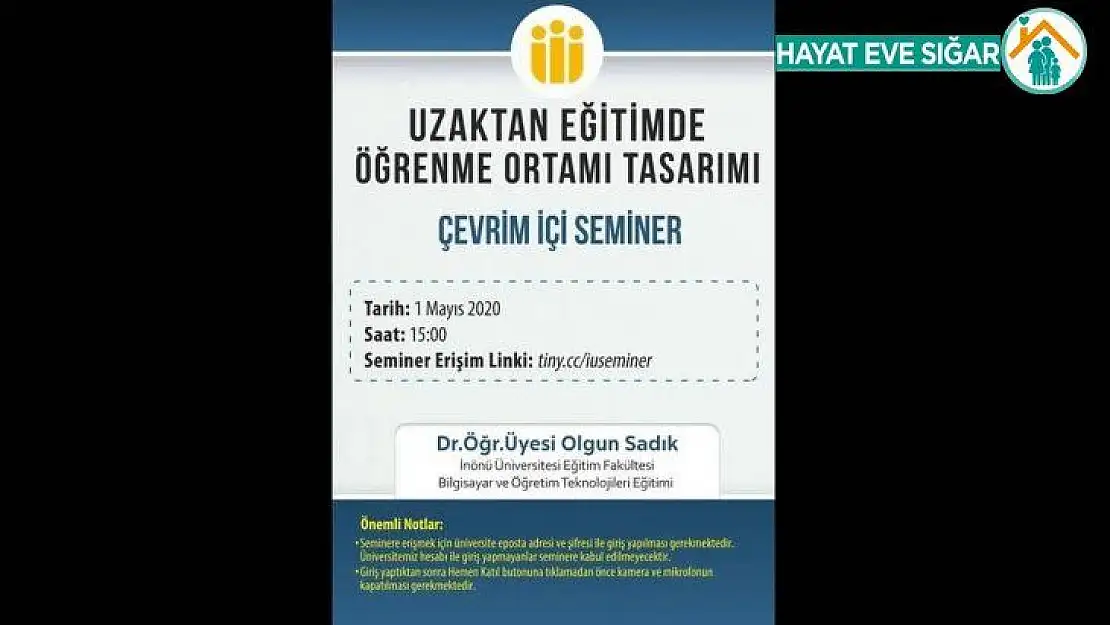 Uzaktan eğitimde çevrimiçi seminer