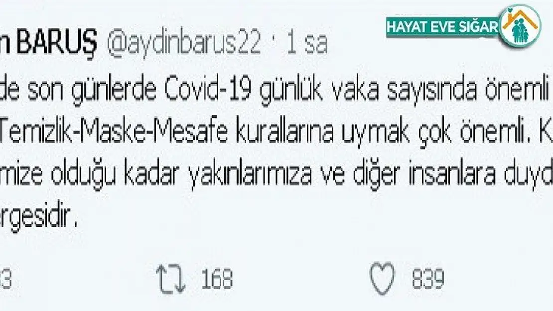 Vali Baruş'tan Covid-19 uyarısı