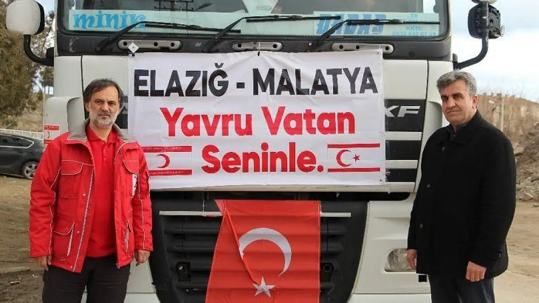 Yavru vatan Kıbrıs'tan depremzedelere 2 tır yardım