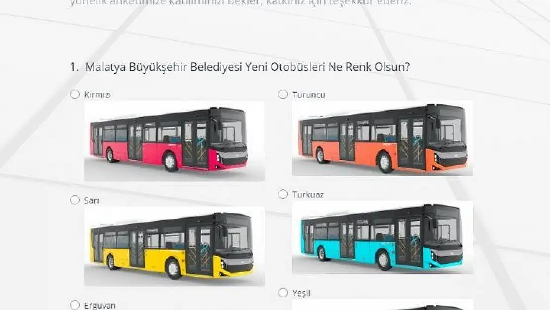 Yeni alınacak otobüslerin rengi anket ile belirlenecek