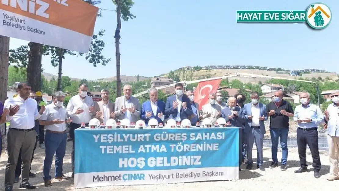 Yeşilyurt güreş sahasının temeli törenle atıldı