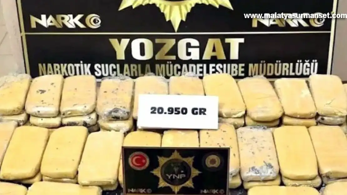 Yozgat'ta 21 kilogram eroin ele geçirildi