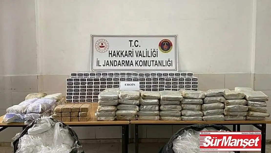 Yüksekova'da 177 kilo eroin ile 10 bin adet tıbbi maske ele geçirildi