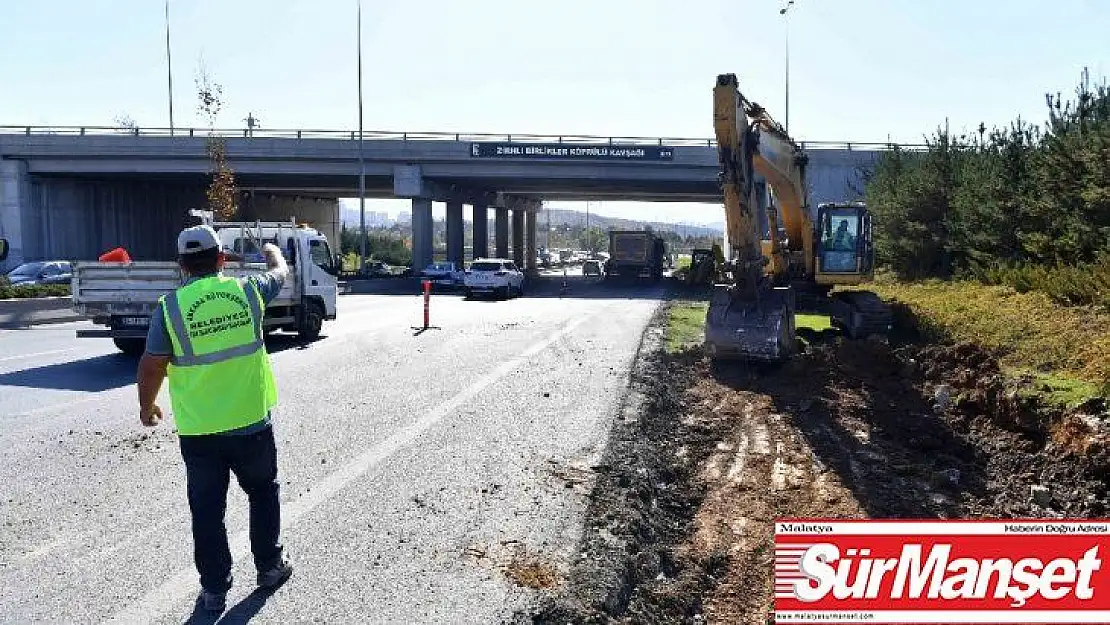 Zırhlı birlikler Kavşağında yol genişletme çalışması