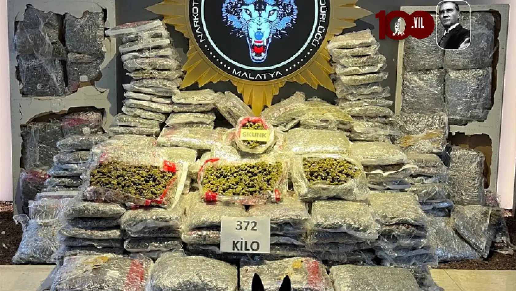 Malatya'da 372 kilogram skunk ele geçirildi